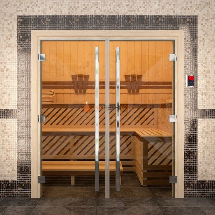 Дверь для бани DoorWood Престиж Двойная, 1900x1330 мм