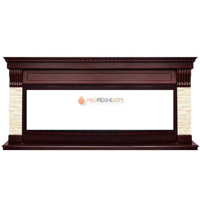 Каминокомплект Royal Flame Denver - Темный дуб / Бежевый с очагом Vision 60 LOG LED