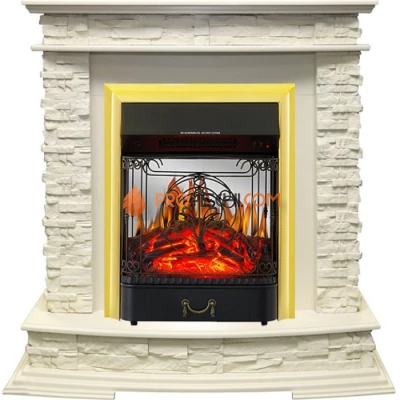 Каминокомплект Royal Flame Luzern - Слоновая кость с очагом Majestic FX M Brass