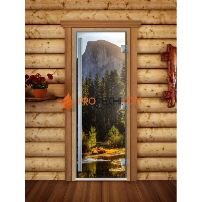 Дверь для бани DoorWood Престиж Фотопечать А090, 1900x700 мм