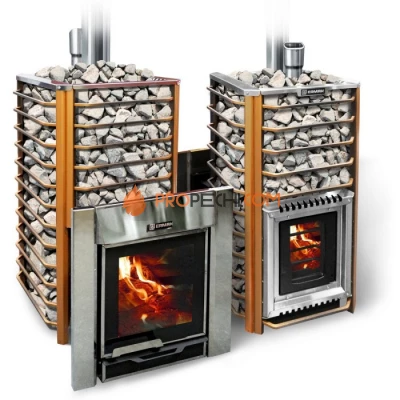 Дровяная печь для бани Ермак 24 Сетка-Люкс (нержавейка)