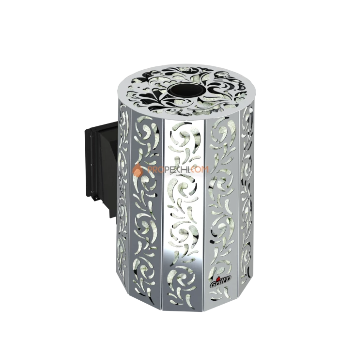 Дровяная банная печь Grill’D Violet Steel Long Window Max Pro (Камень колотый, 100 кг)