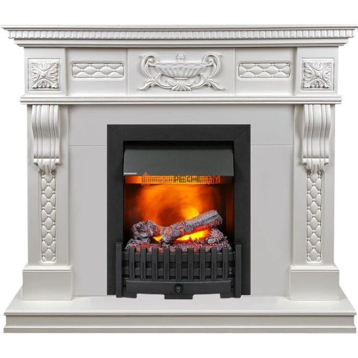 Каминокомплект Dimplex Corsica - Матовый белый (Ширина 1100) с очагом Danville Black FB2