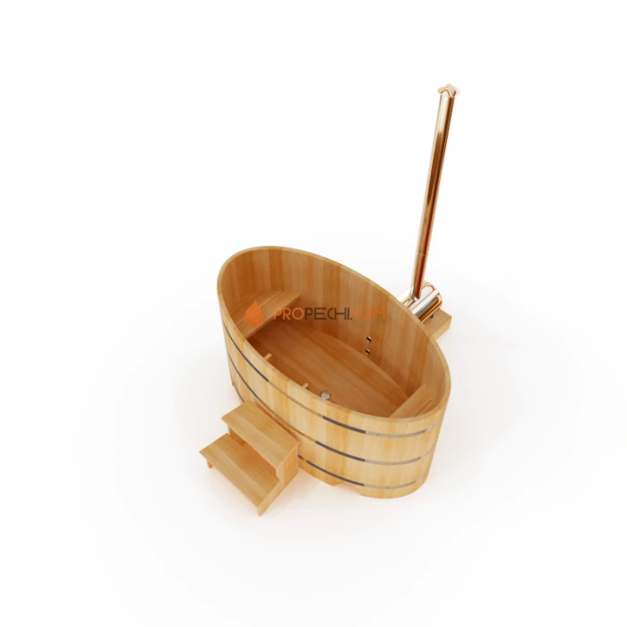 Фурако овальная НКЗ из кедра, 120x120x160 см (наружная печь)