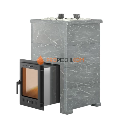 Дровяная печь для бани Эверест Steam Master 38 INOX Талькохлорит, S-40