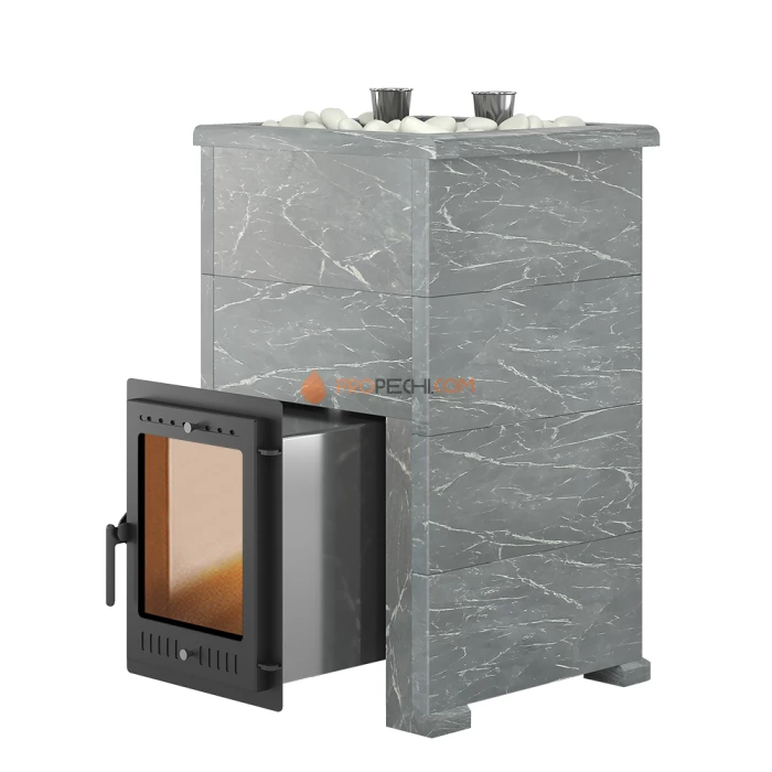 Дровяная печь для бани Эверест Steam Master 38 INOX Талькохлорит, S-40