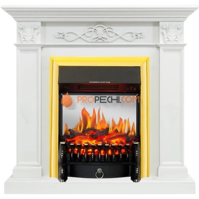 Каминокомплект Royal Flame Verona - Белый дуб с очагом Fobos FX M Brass