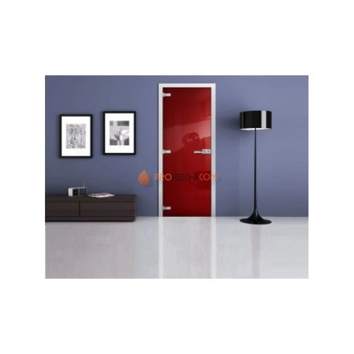 Стеклянная межкомнатная дверь DoorWood с фотопечатью Ral 3020, 2000х800 мм