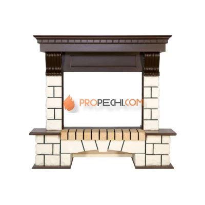 Портал Royal Flame Pierre Luxe - Белый / Темный дуб (Ширина 1150 мм)