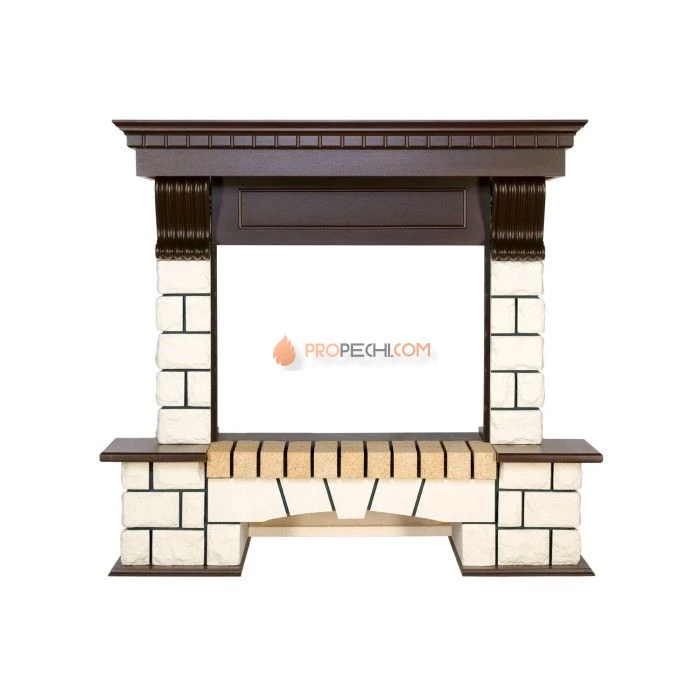 Портал Royal Flame Pierre Luxe - Белый / Темный дуб (Ширина 1150 мм)