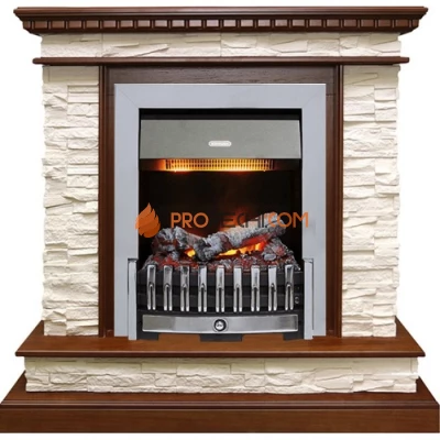 Каминокомплект Dimplex Calgary - Дуб / Сланец беженый с очагом Danville Chrome FB2