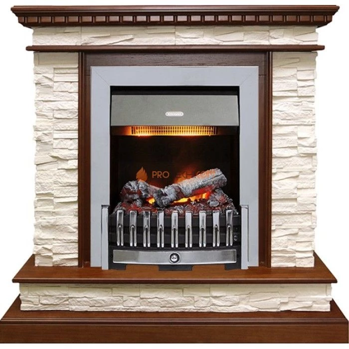 Каминокомплект Dimplex Calgary - Дуб / Сланец беженый с очагом Danville Chrome FB2