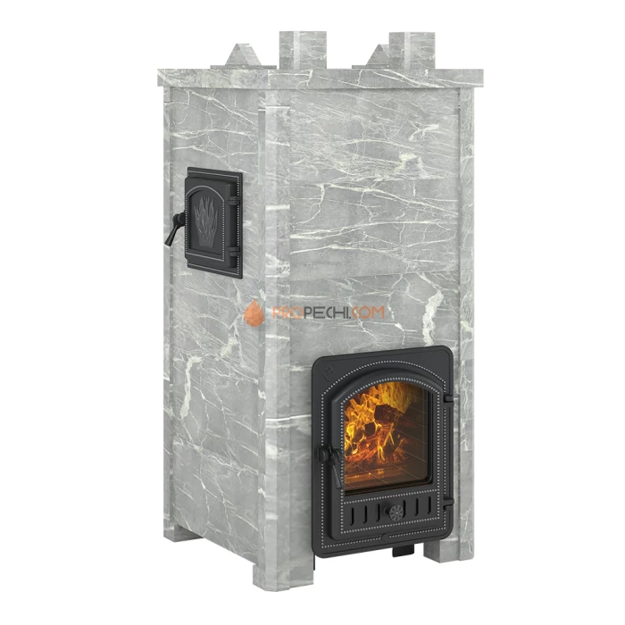 Печь для бани Эверест Легкий пар Профи каменка по-серому, Талькохлорит, S-50 мм Б/В