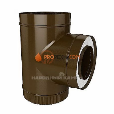 Сэндвич-тройник 130/200 мм. 90" коричневый (8017)