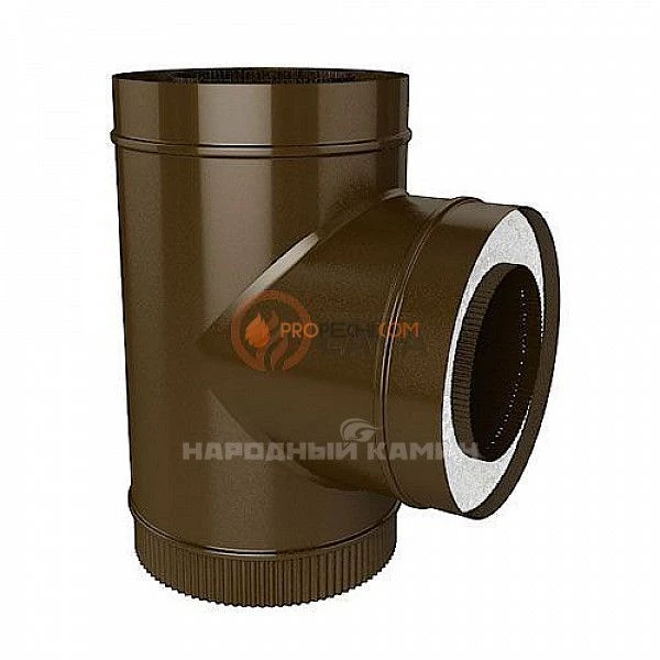 Сэндвич-тройник 130/200 мм. 90" коричневый (8017)