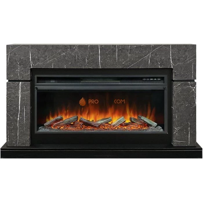 Каминокомплект Royal Flame Lindos 42 SFT - Серый мрамор (Ширина 1470мм) с очагом Vision 42 LOG LED