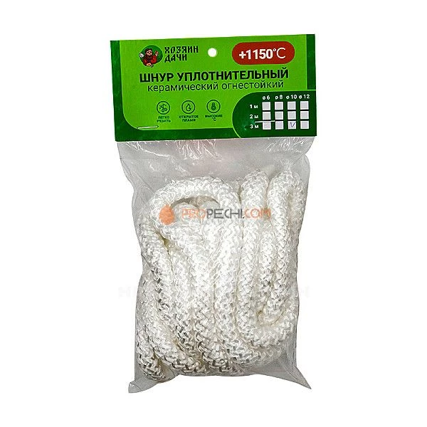 Хозяин дачи Уплотнительный шнур 10 мм. L=3 метра кремнезёмный