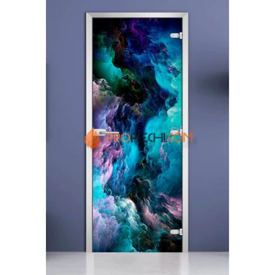 Стеклянная межкомнатная дверь DoorWood с фотопечатью Abstraction-13, 2000х700 мм