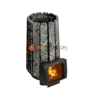 Дровяная печь для бани Grill’D Cometa 180 Vega Short Window Max, Stone (Серпентинит)
