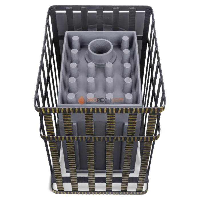 Чугунная печь для бани Гефест Гроза 24П в сетке