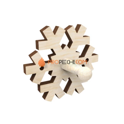 Крючок Снежинка светлый, фанера