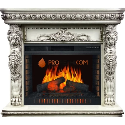 Каминокомплект Royal Flame Windsor - Слоновая кость с темной патиной с очагом Vision 30 EF LED FX