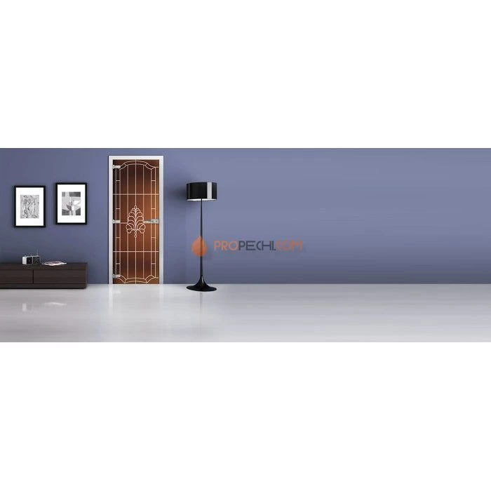 Стеклянная межкомнатная дверь DoorWood с рисунком MG-08 Бронза матовая, 2000х700 мм