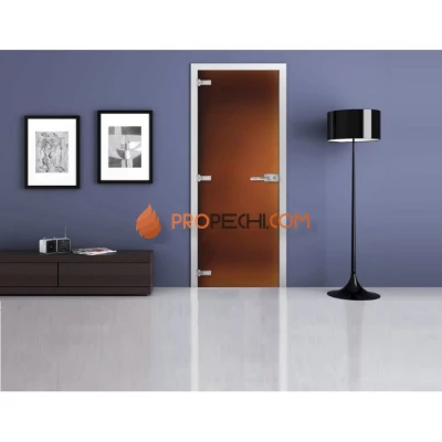 Стеклянная межкомнатная дверь DoorWood с матовым полотном (Бронза), 2000х700 мм