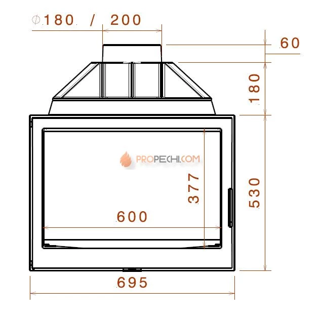 Каминная топка Liseo Castiron LCI 7 G4 стекло справа