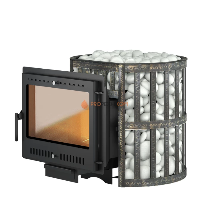 Печь для бани ЭТНА 24 (Панорама) М Ковка