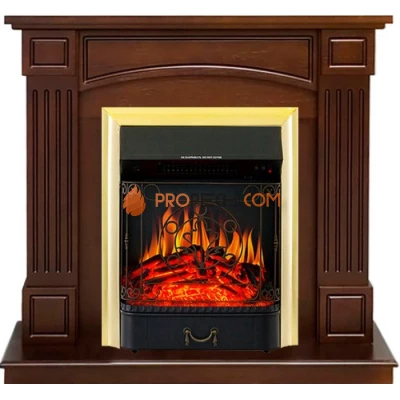 Каминокомплект Royal Flame Boston - Темный дуб (Высота 925см) с очагом Majestic FX Brass