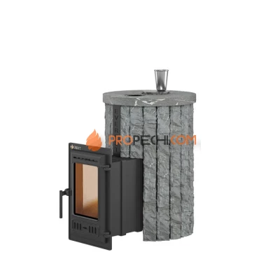 Чугунная печь для бани Эверест Steam Master 18 Ламель Рваный камень, S-20