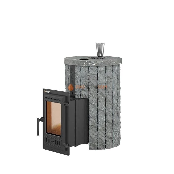 Чугунная печь для бани Эверест Steam Master 18 Ламель Рваный камень, S-20