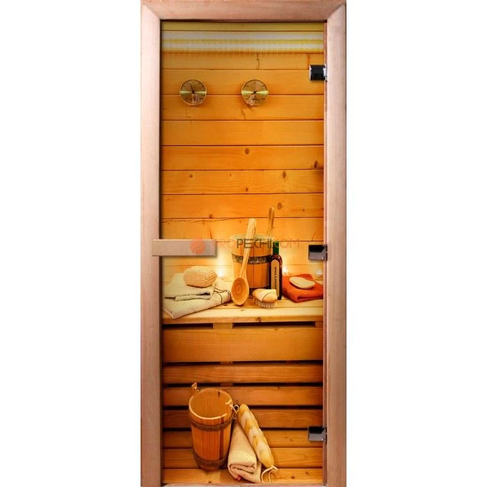 Дверь для бани DoorWood Фотопечать А033, 1800x800 мм