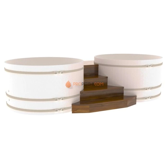 Подиум BentWood на 2 купели D 2,1 Рустик мореный