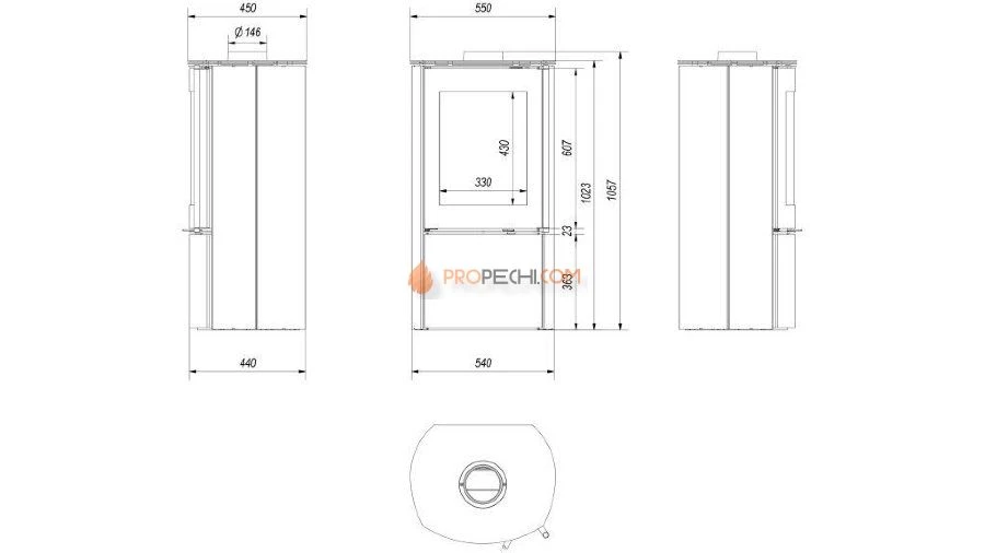 Печь-камин Kratki Falkon