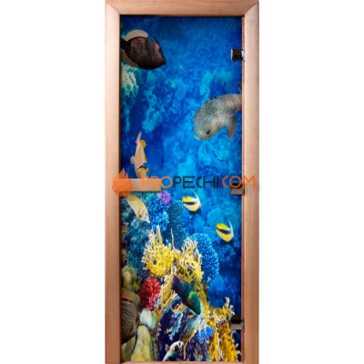Дверь для бани DoorWood Фотопечать А068, 2100x700 мм