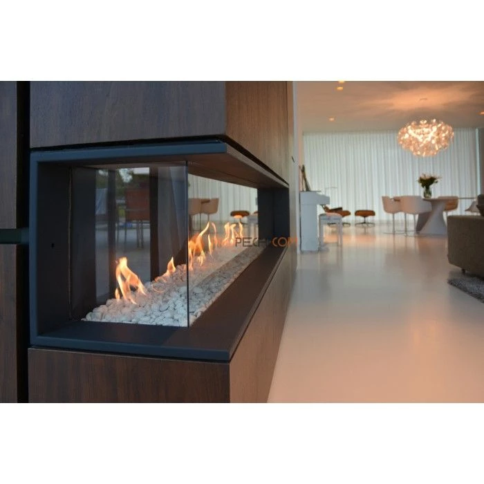 Газовая топка Vero Design Gala Угловая левая (1750x500 мм) D130/200 мм, горелка VLK burner