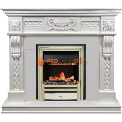 Каминокомплект Dimplex Corsica - Матовый белый (Ширина 1100) с очагом Cavendish