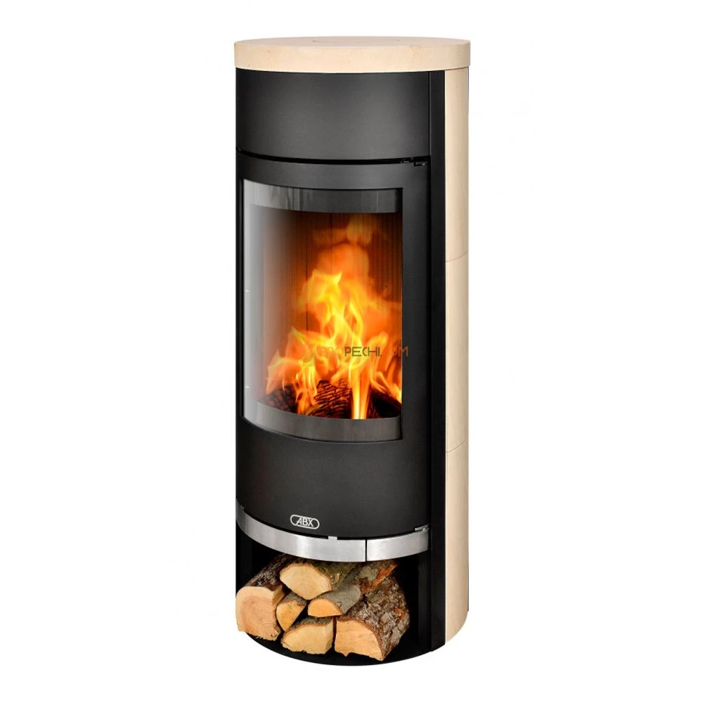 Печь-камин ABX Vigo черная мокка крем