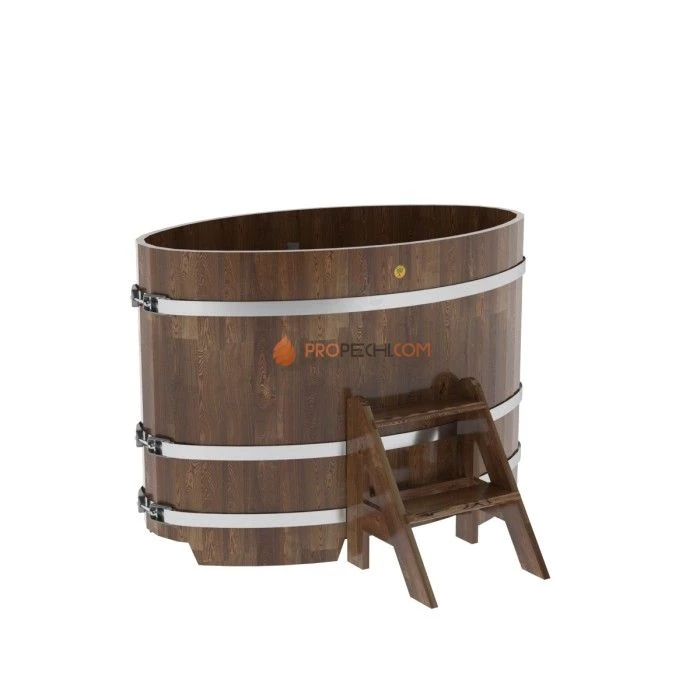 Купель BentWood овальная из сращенных ламелей мореной лиственницы 0,80х1,42
