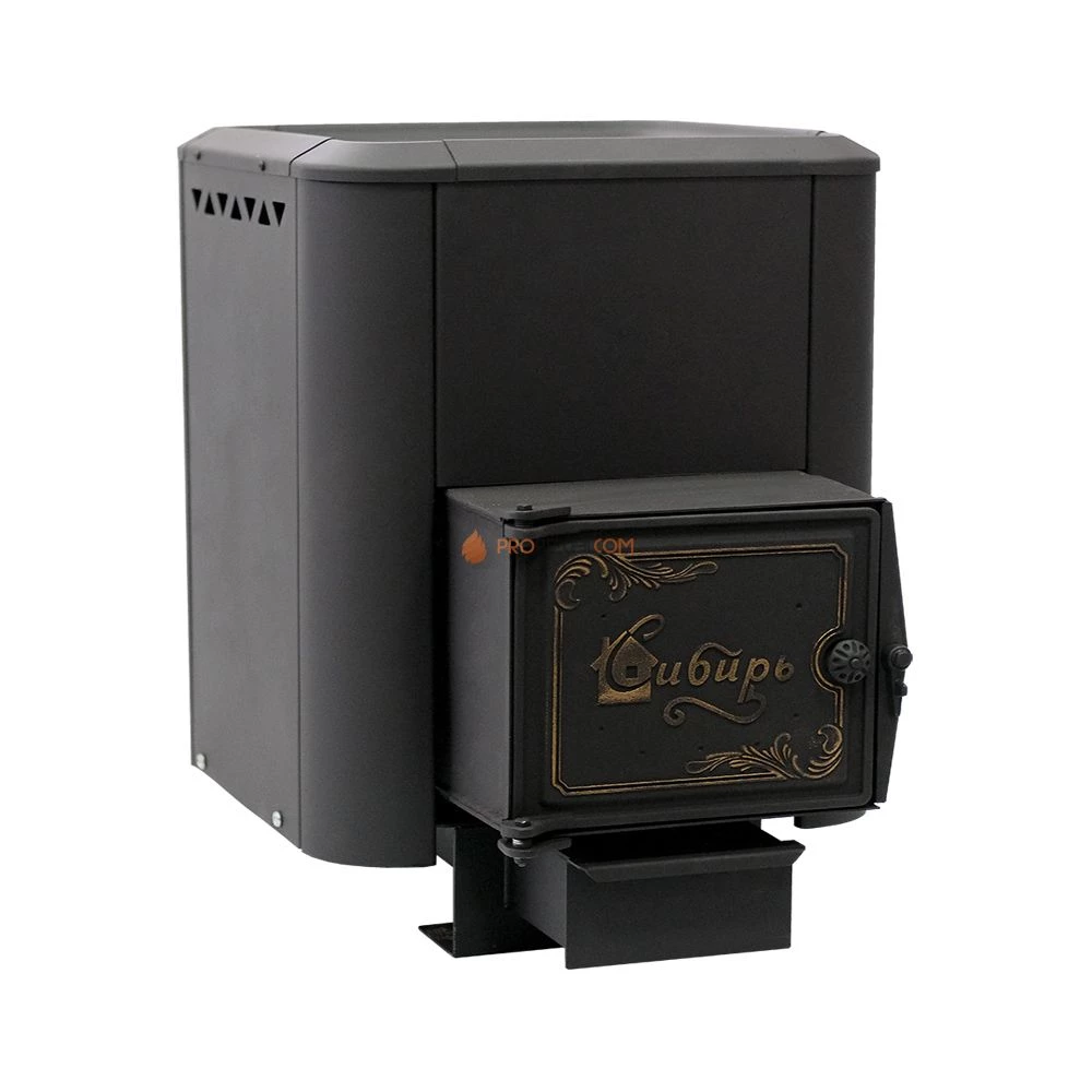 Чугунная банная печь НМК Сибирь-15 конвекционная с выносным топочным каналом