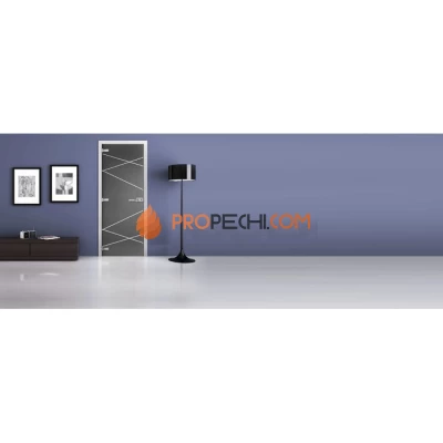 Стеклянная межкомнатная дверь DoorWood с рисунком MG-10 Графит, 2000х600 мм