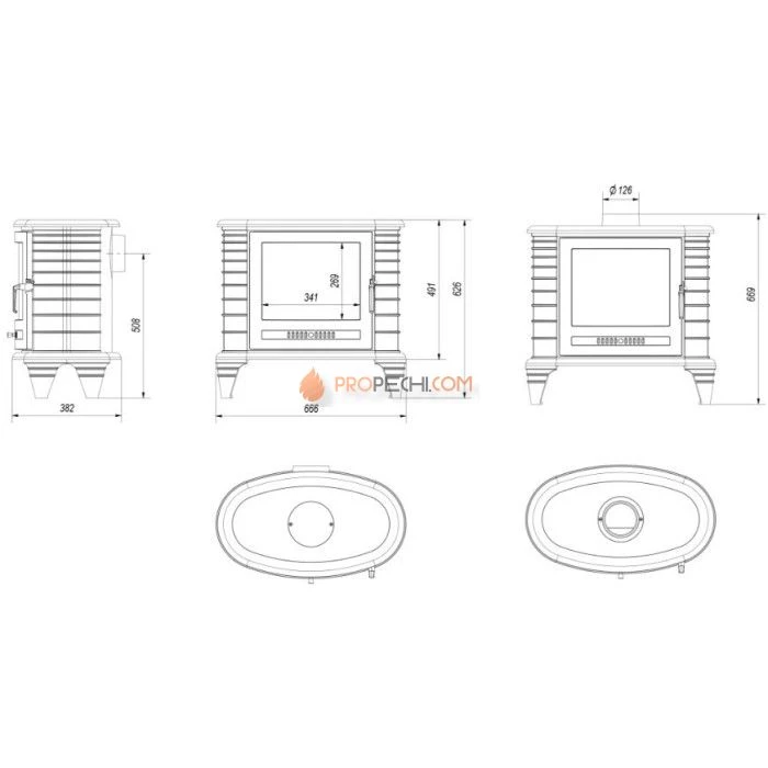 Чугунная печь Kratki KOZA K8
