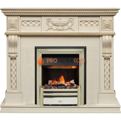 Каминокомплект Dimplex Corsica - Слоновая кость с патиной (Ширина 1100) с очагом Cavendish