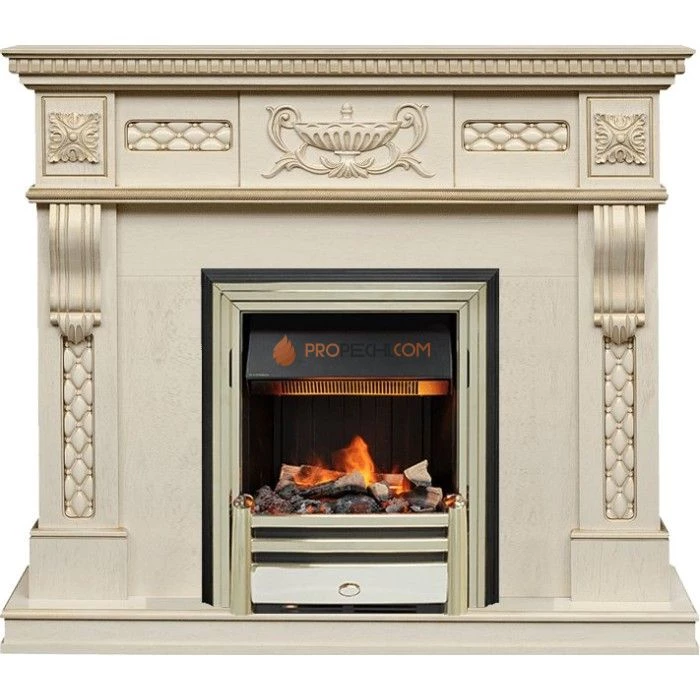 Каминокомплект Dimplex Corsica - Слоновая кость с патиной (Ширина 1100) с очагом Cavendish