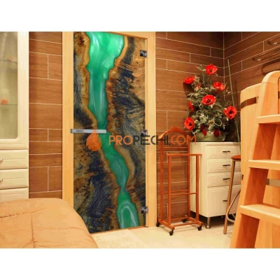 Дверь для бани DoorWood с фотопечатью (СЛЭБ-09), 2000x800 мм