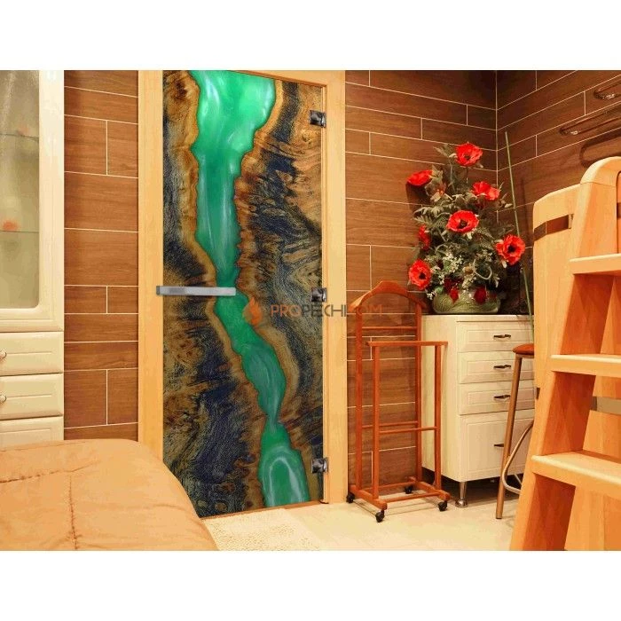 Дверь для бани DoorWood с фотопечатью (СЛЭБ-09), 1900x700 мм