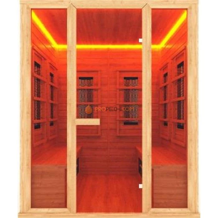 Сауна инфракрасная НКЗ керамика 4-местная прямая 170x130x200 см, вход со стороны 170 см