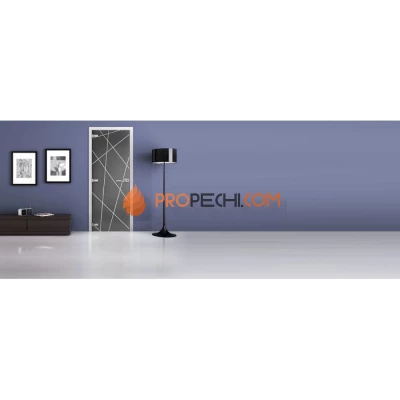 Стеклянная межкомнатная дверь DoorWood с рисунком MG-09 Графит, 2000х700 мм